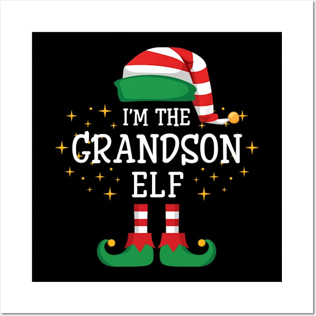 I'm The Grandson Elf Matching Family Christmas Pajama Wall Art by Damsin